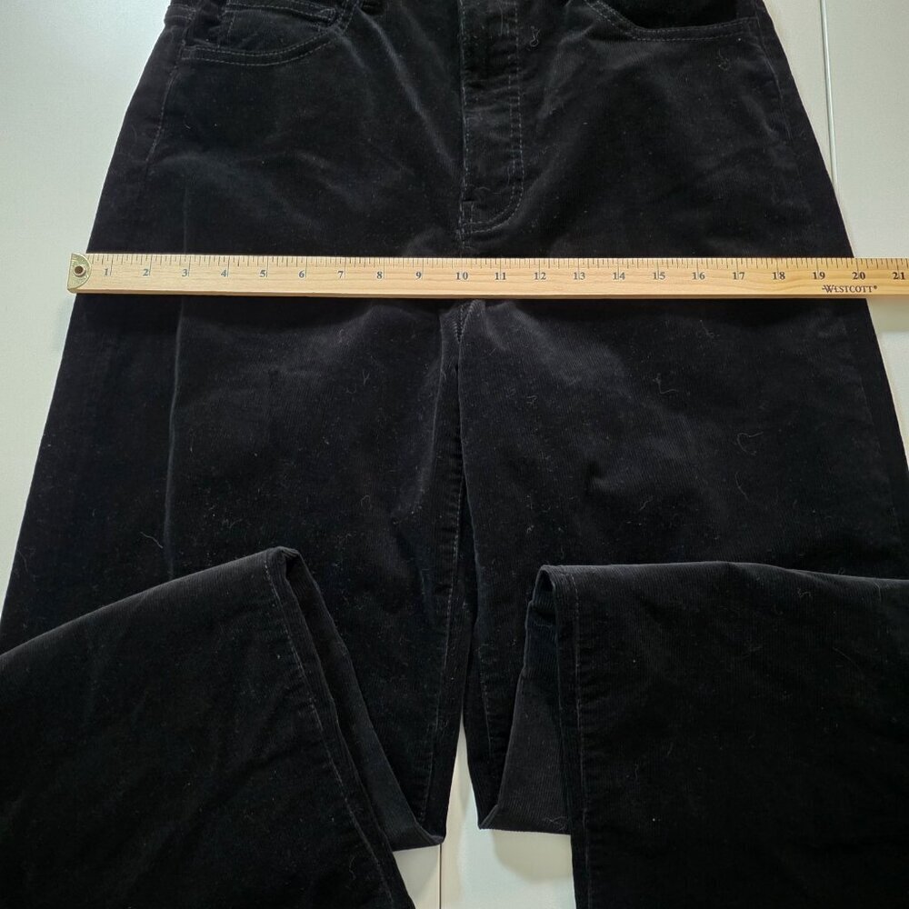 Massimo Dutti Pants Womens EU 36 US 4 Black Microcorduroy Wide Leg 5031/930 Goth - Picture 6 of 16